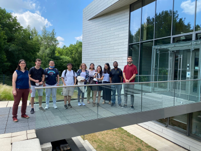 group photo of the fellows from research training group 2767. the people are standing in front of a modern building which is the KSI institute.